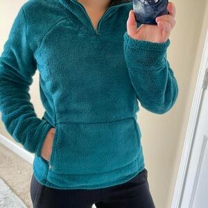 The North Face Women’s Fuzzy Mohair Teddy Jacket Blue & Green Size S